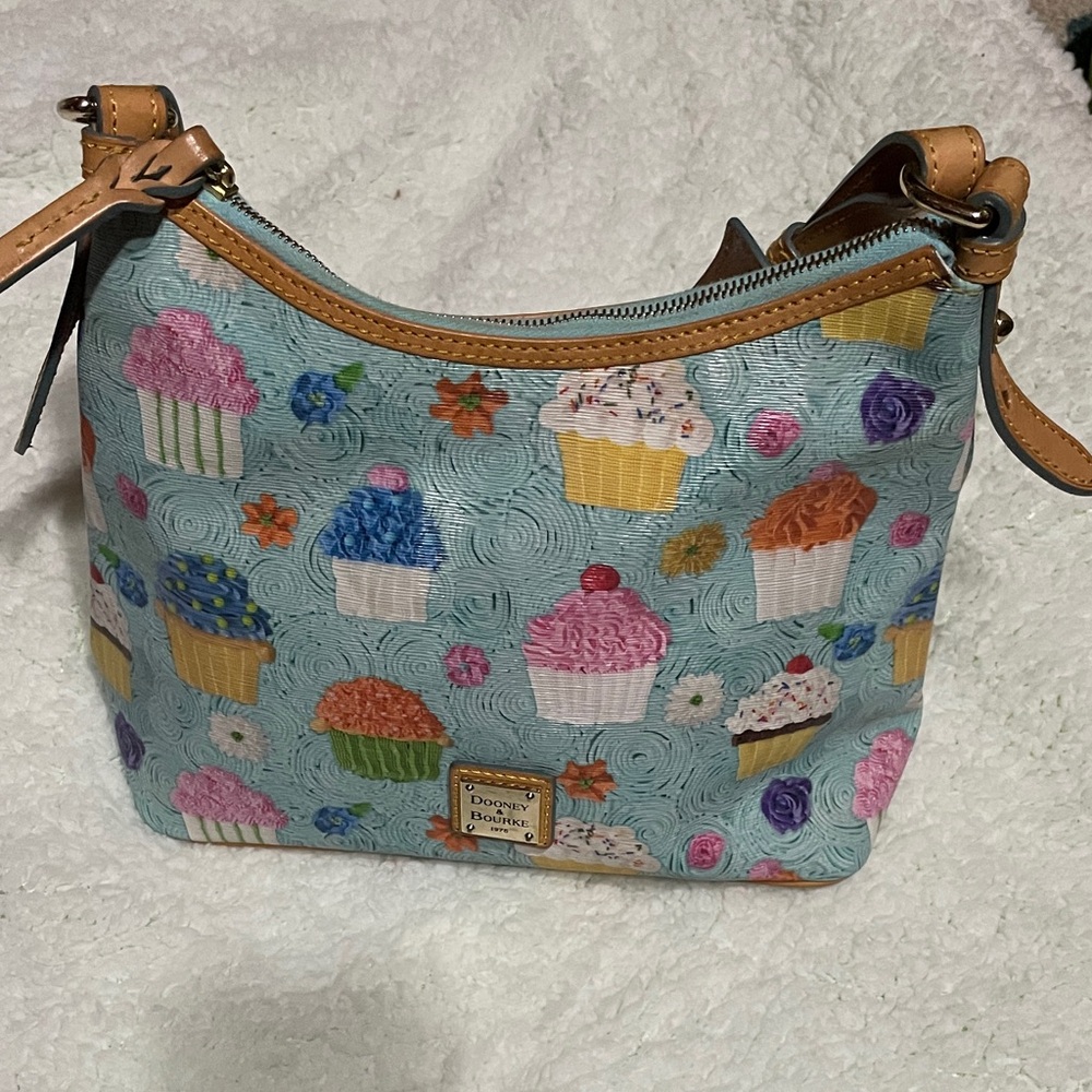 Dooney & Bourke Cupcake Print Shoulder Bag - Blue and Multicolor